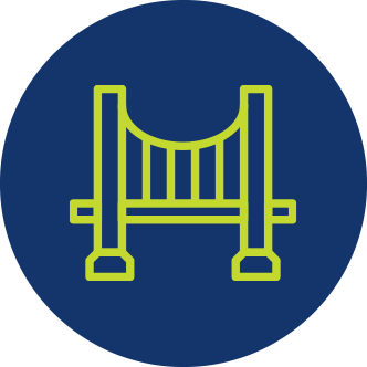 Outline of a suspension bridge