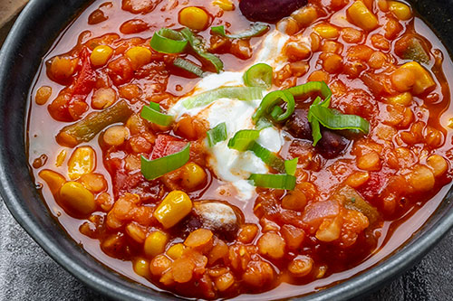 A bowl of healthy vegetarian bean stew
