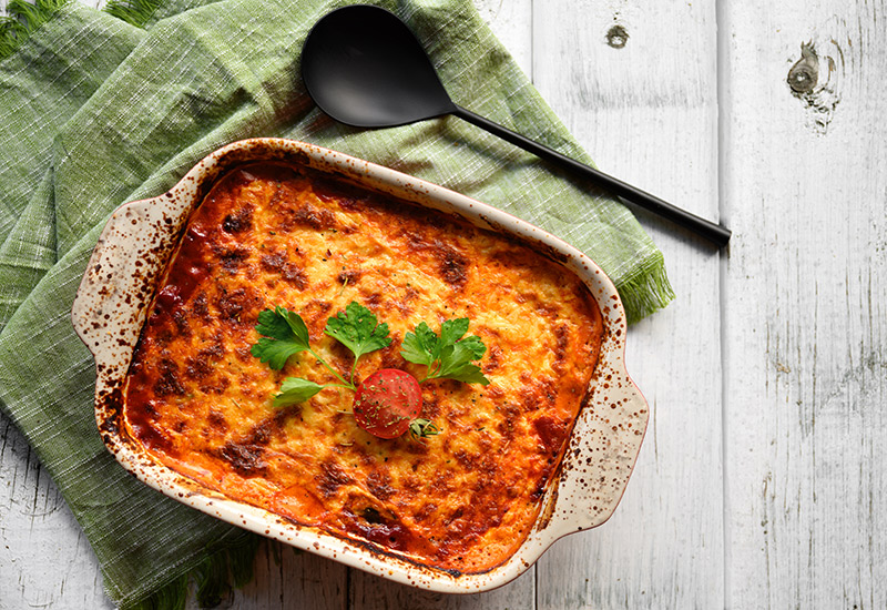 A fresh homemade lasagne