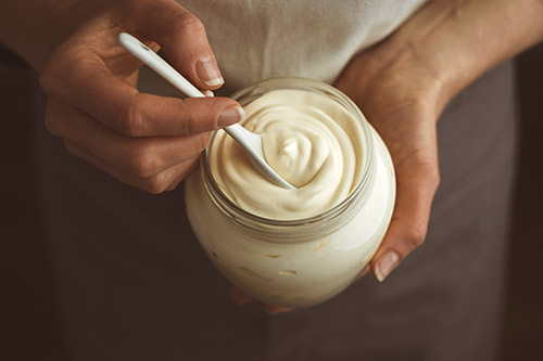 A jar of organic mayonnaise