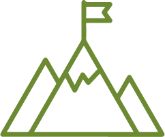 An icon showing a mountain with a flag on top