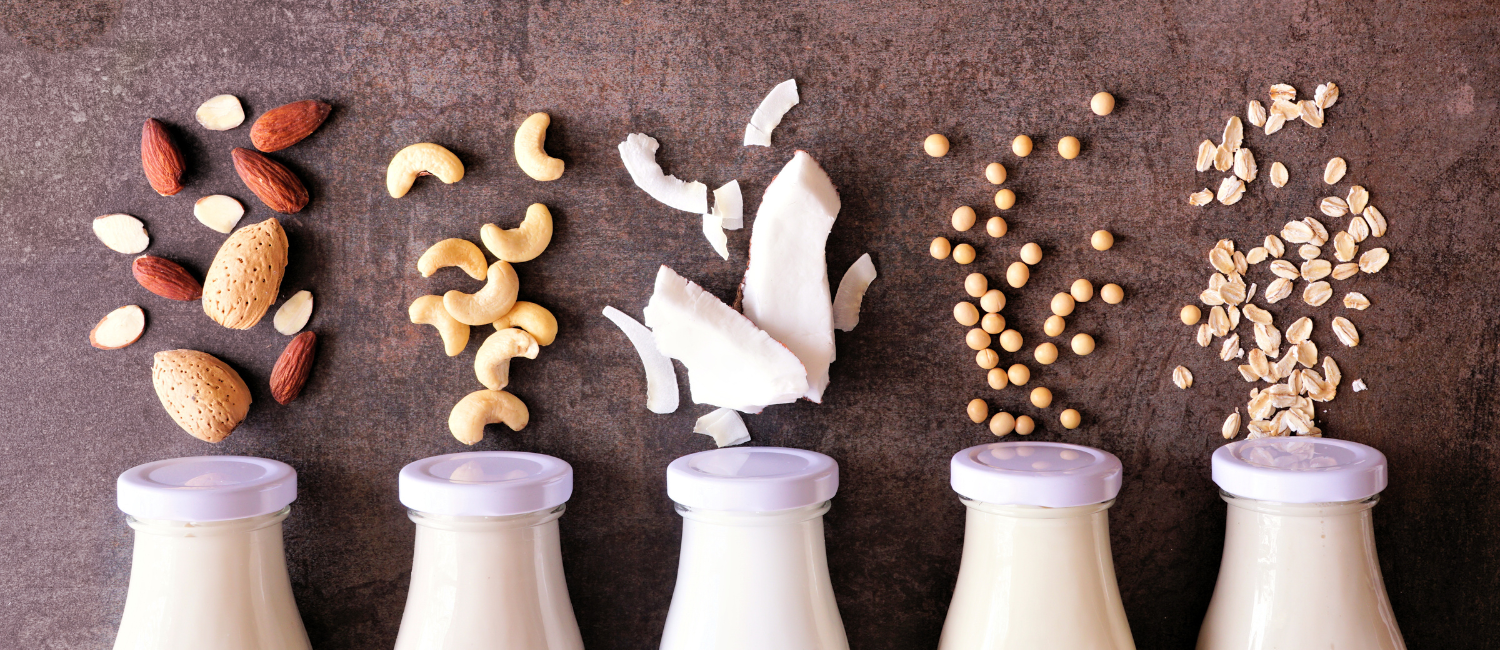 Various different plant based milks