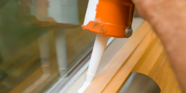 caulking applied to a window seal